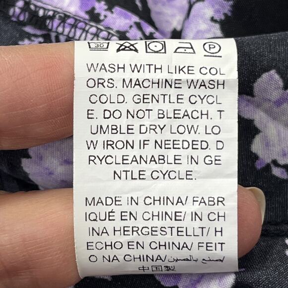 Y2K Milkmaid Babydoll Midi Dress Women's Large Black Floral Whimsigoth Fairy - Picture 9 of 14